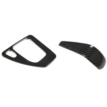 

Car Gear Shift Box Control Panel Frame Cover Trim and Gear Shift Knob Head Trim 2 Pcs for BMW 3 Series E90 E92 E93 2006-2011