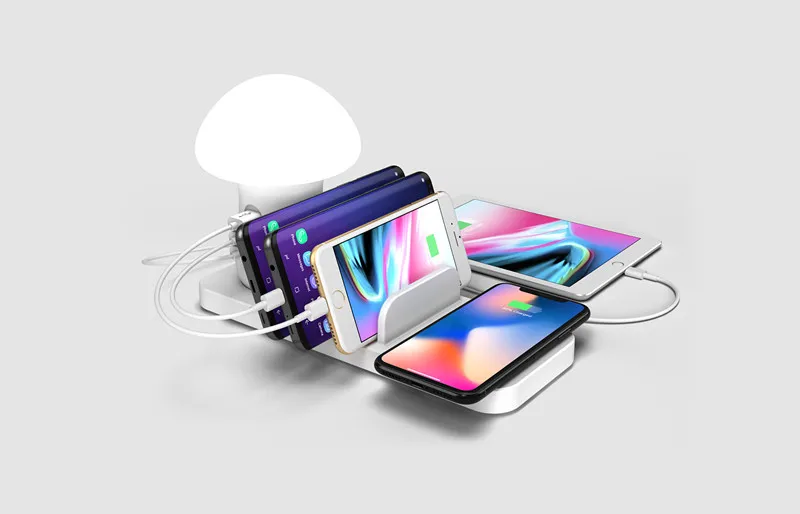 USB быстрозарядная станция-концентратор, настольный usb-концентратор с питанием от 3,0, зарядное устройство, Грибная подставка, MULTI-FUNCTIONAL зарядное устройство