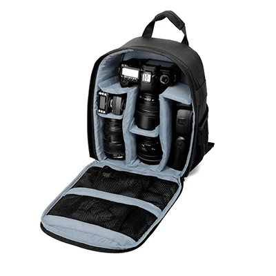 Многофункциональный водонепроницаемый рюкзак для камеры DSLR для Canon Nikon sony DSLR camera s Tripod другие аксессуары сумки Горячая Распродажа - Цвет: Grey