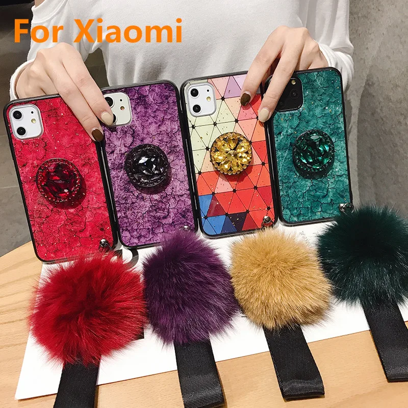 Роскошный блестящий чехол для Xiaomi CC9 9 pro 8 SE силиконовый с алмазным пальцем Redmi note 7