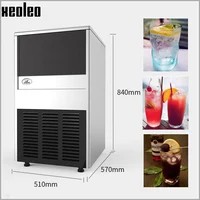 Xeoleo Commercial Ice Maker Stainless Steel Ice Machine 70kg/24h Auto Clear Ice Make Machine Make Cube Ice For Bubble Tea/Coffee 2