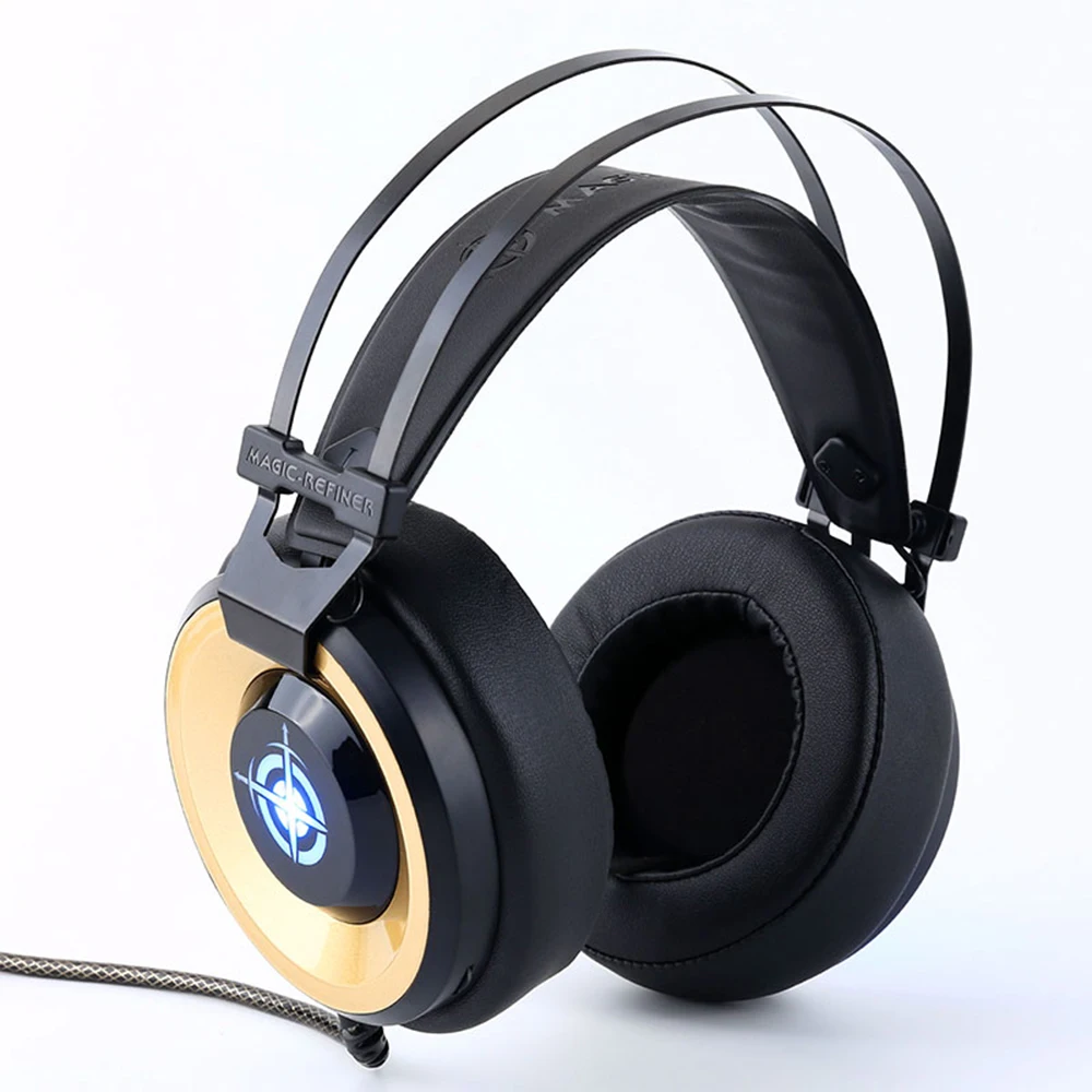 

MV1 Gaming Headphones Wired Luminous Blue LOGO 3D Stereo Surround Sound Noise Reduction Game Headset With Microphone