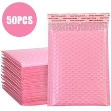 

50PCS Mailer Poly Bubble Padded Mailing Envelopes For Gift Packaging Self Seal Bag Bubble Pink Bubble Mailers Padded Envelopes