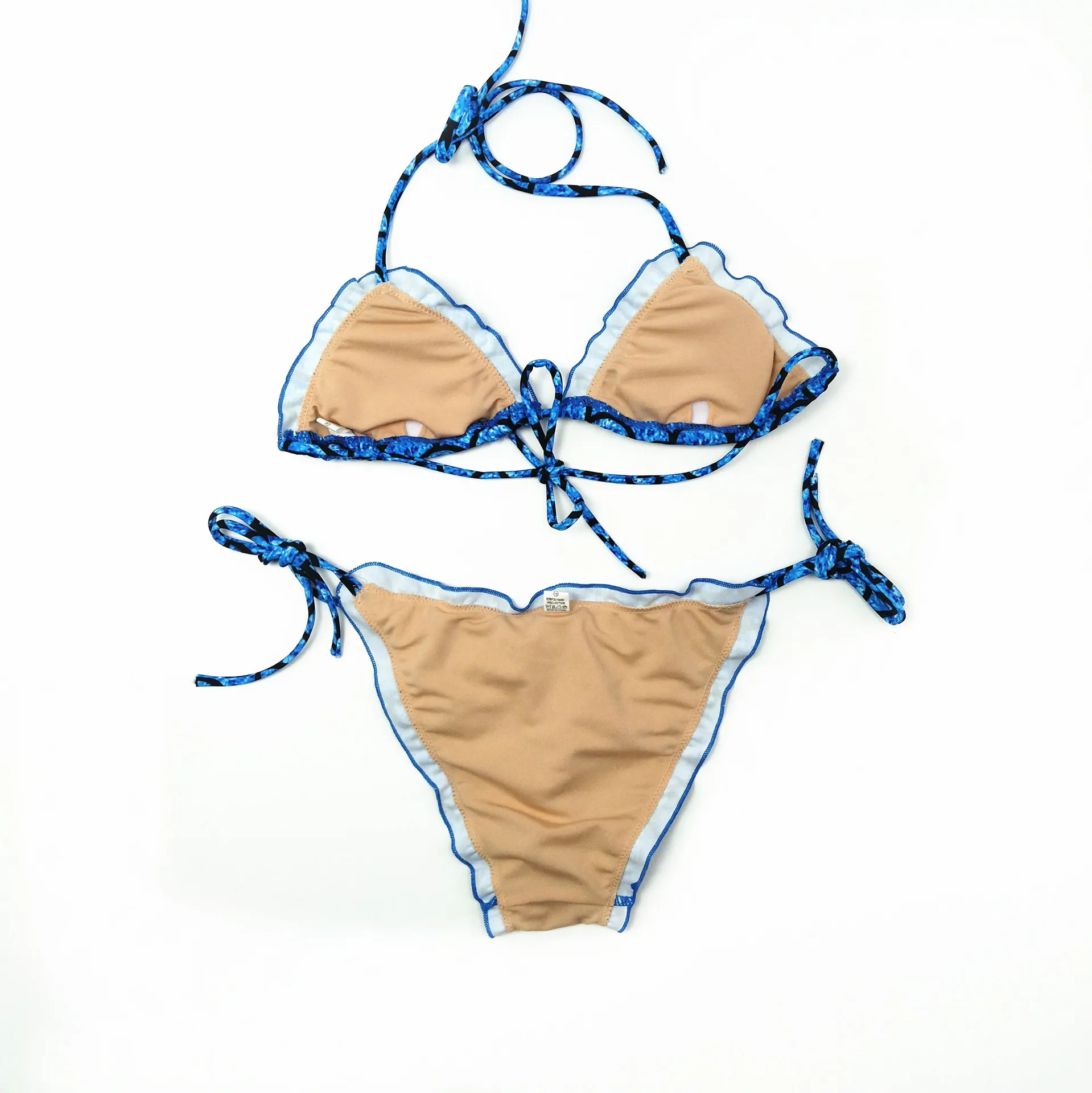 

2019 Bikini Swimwear Triangular Split Type Scale Printed Sexy Soft Bag New Style Europe And America Bathing Suit
