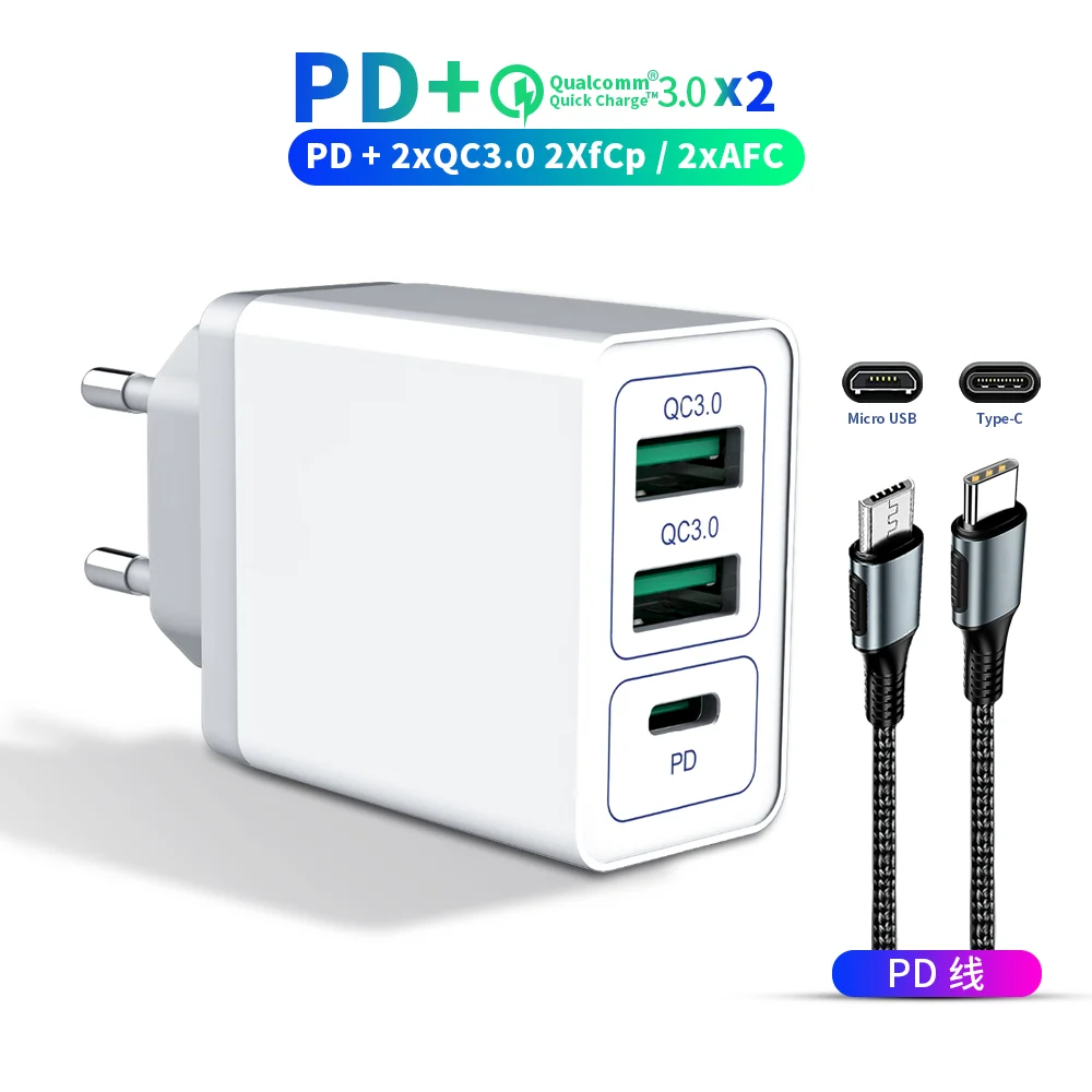 

Multi USB PD Charger Quick Charge 3.0 Fast Phone Charger For iPhone 11 3.0 PD Power Charger For Samsung Note 10 Redmi Note 8 Pro