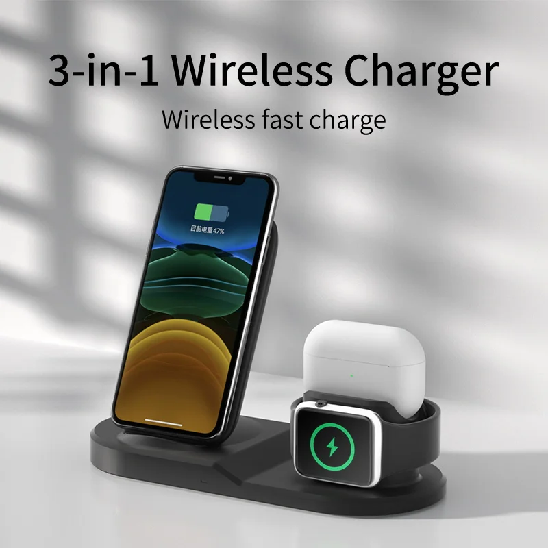 

2021 Trending Product Cellphone Wireless Charger 3 in 1 Charging Station