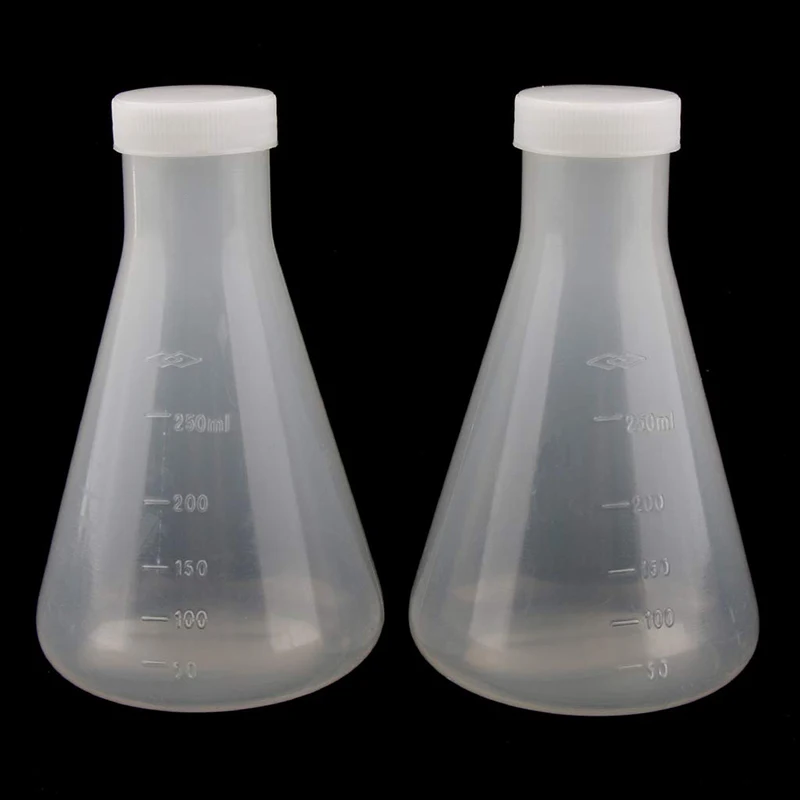 6 шт. лабораторная градуированная пластиковая коническая колба Erlenmeyer с крышкой