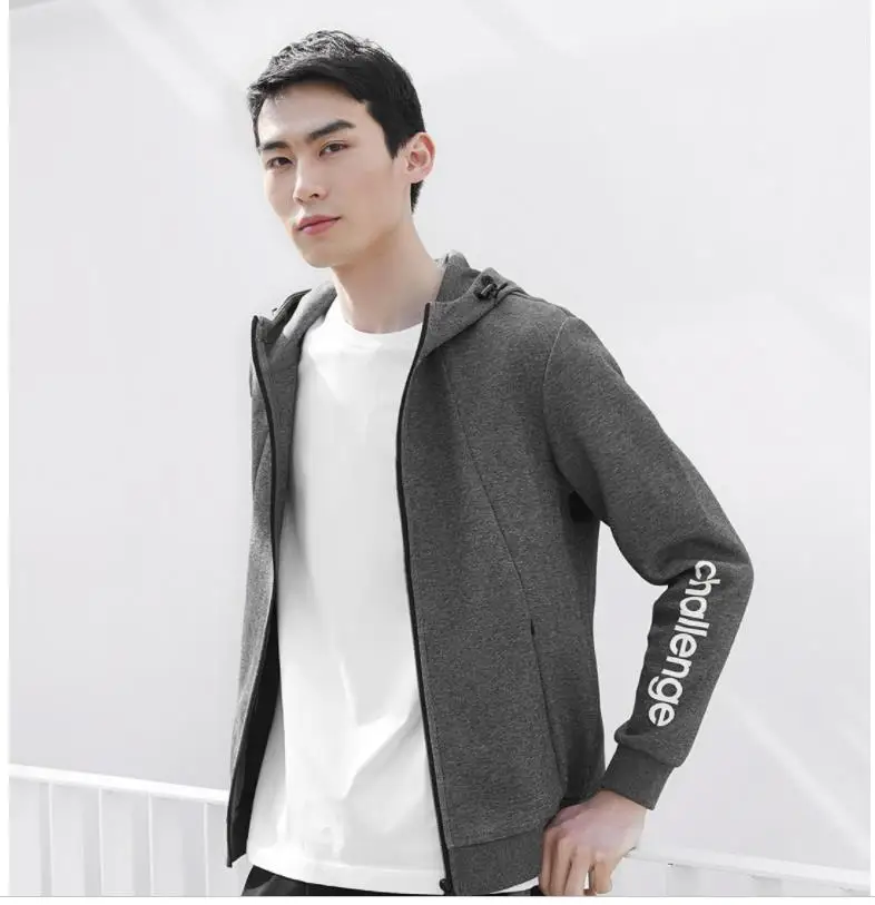 Xiaomi ULEEMARK, мужской повседневный модный спортивный кардиган, толстовка с капюшоном, с принтом логотипа, Осень-зима, мужская хлопковая спортивная куртка, пальто