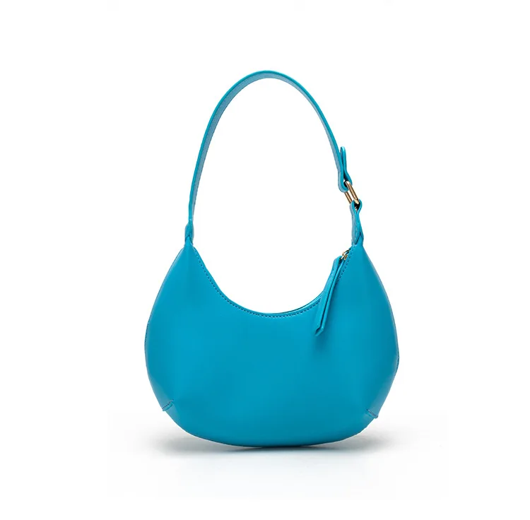 FIRMRANCH Woman's Stylish Solid Color Half Moon Design Sweet Macaron High Quality Daily Date Casual Shoulder Orange Armpit Bag