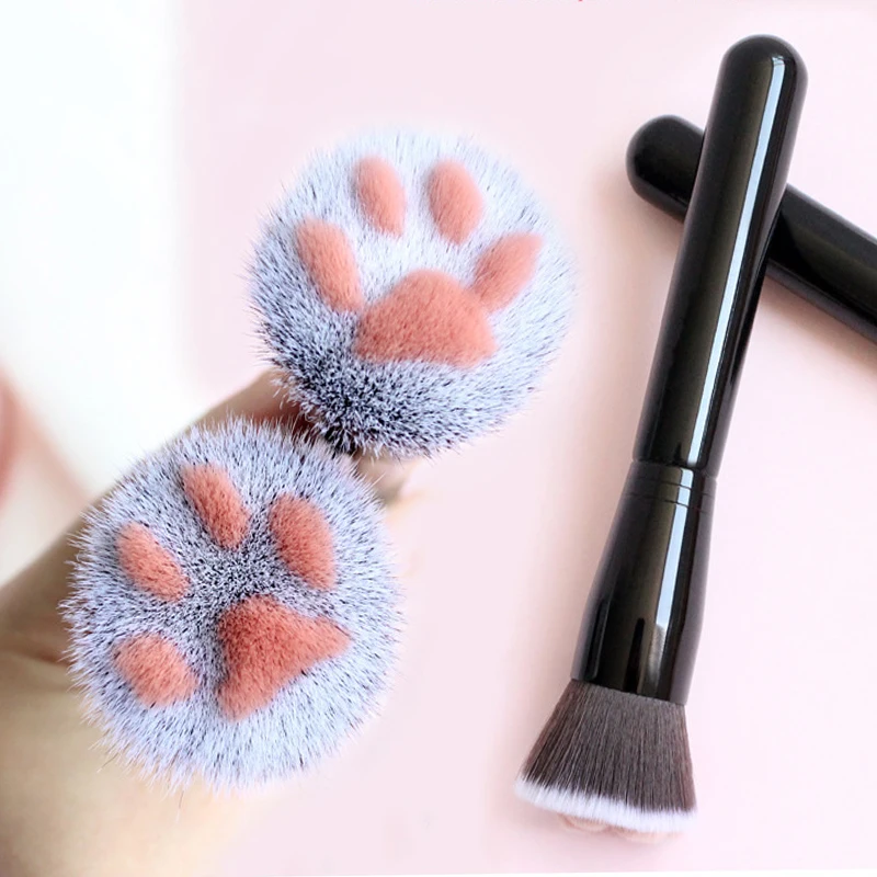 Cat Claw Shape Makeup Brushes Powder Brush Kawaii Foundation Brush Manmade Fiber Hair Birch