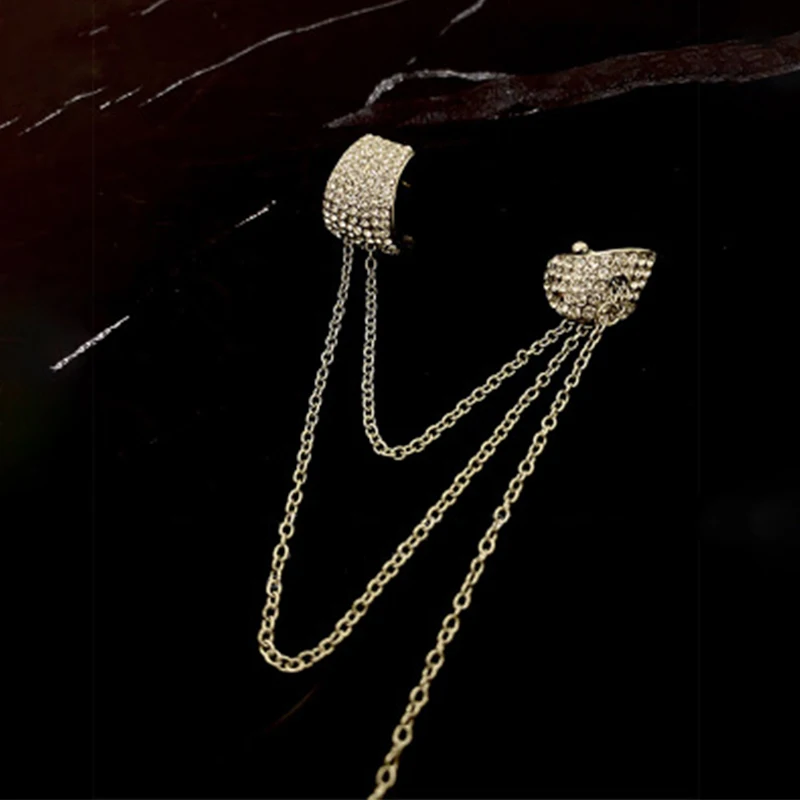 

Fashion Asymmetric Long Tassel Chain Cuff Earrings For Women Girls Butterfly Ear Bones Clip Ear-hook Earrings Jewelry Party Gift