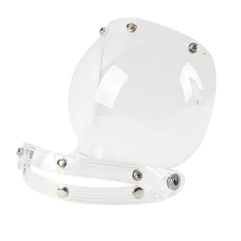 

3-Snap Bubble Shield Visor Street Motorcycle Helmet Accessories with Removable Flip Adapter Universal