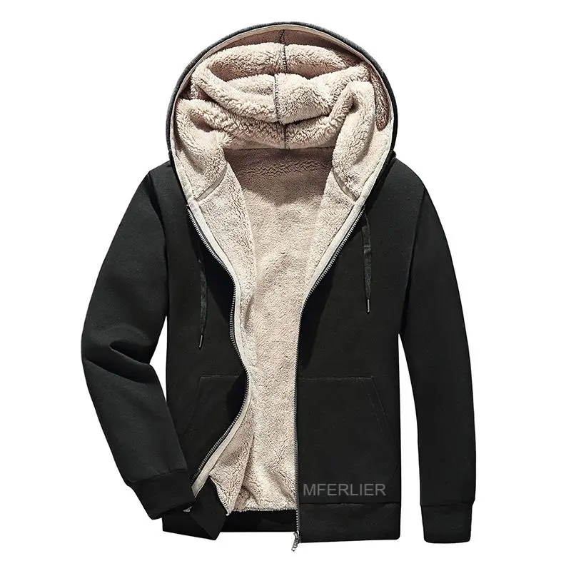 Осенне-зимние куртки для мужчин 5XL 6XL 7XL 8XL бюст 130 см плюс размер флис длинный рукав 3 цвета мужские куртки - Цвет: Черный