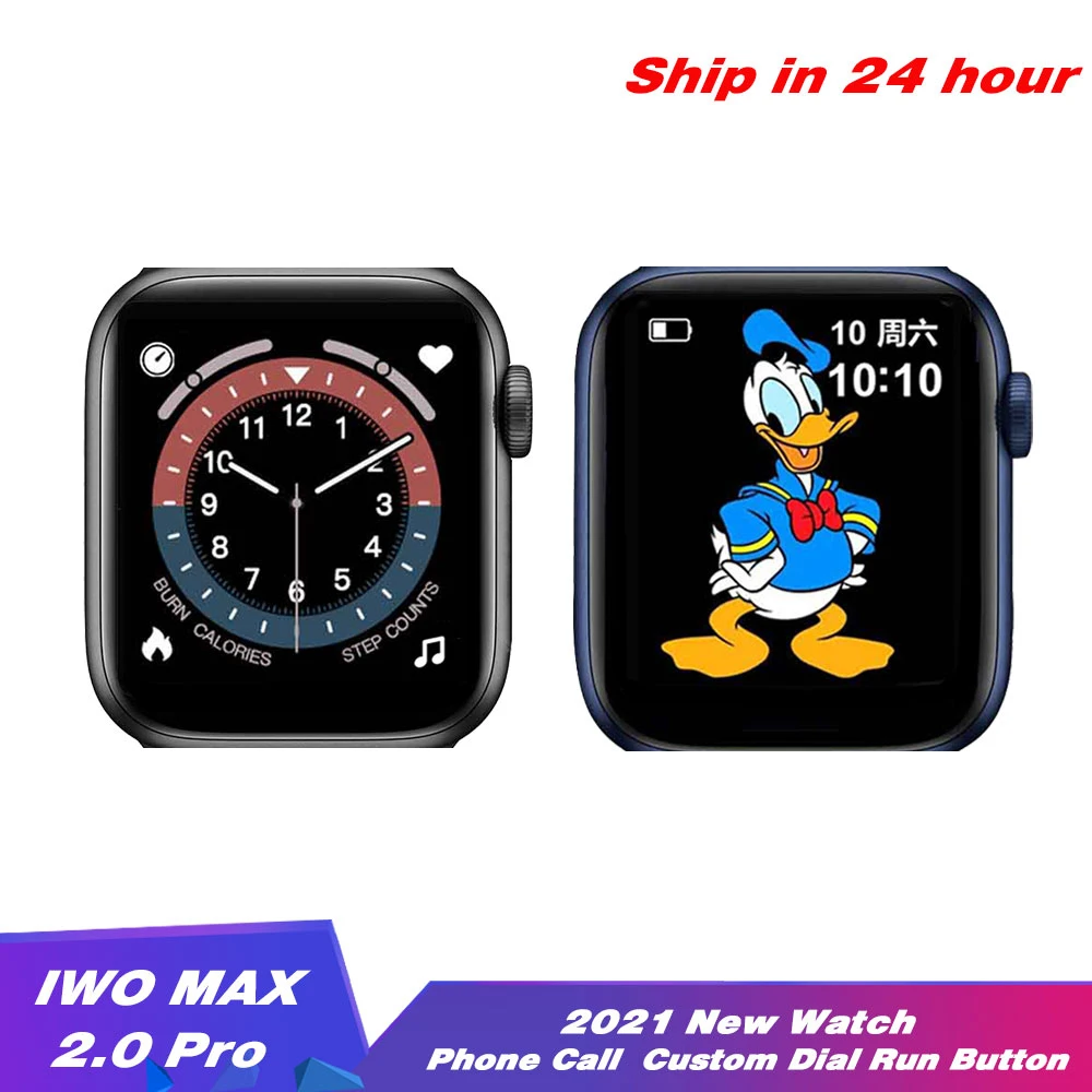 2021 IWO13 New IWO MAX 2.0 PRO Smart Watch Custom Faces  Spin Two Button Bluetooth Call Sport Watch Waterproof Smartwatch PK W26