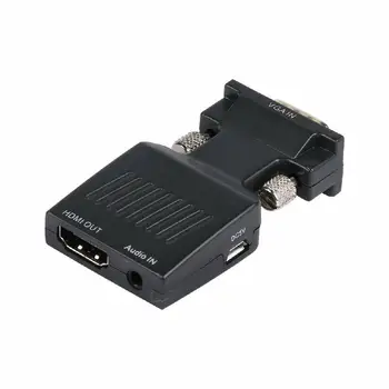 

VGA To HDMI 1080P AV Converter Mini VGA Revolution HDMI Female Connector HDTV Audio Video Cable Adapter for PC DVD STB
