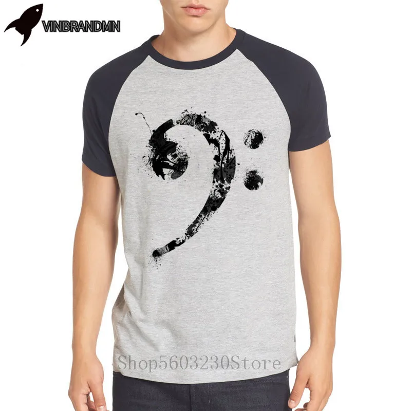 2020 Модные мужские футболки с басом ключом музыкальные заметки одежда коротким