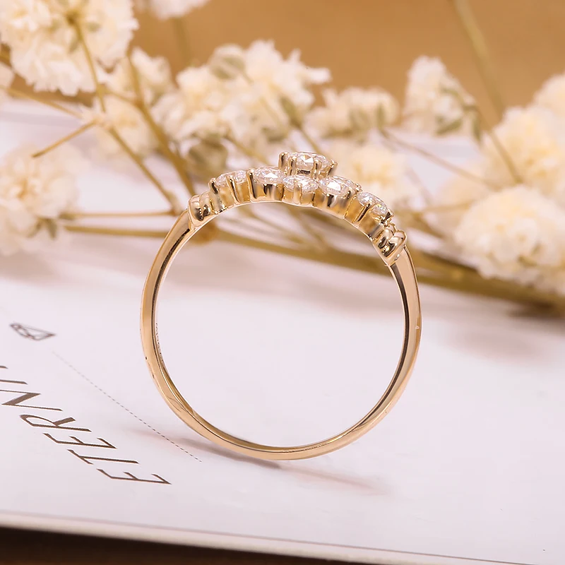MOTIEL Yellow Gold Bridal Ring Sets For Women | 10K 14K 18K Gold Moissanite Wedding Sets, Anniversary & Valentine's Gift