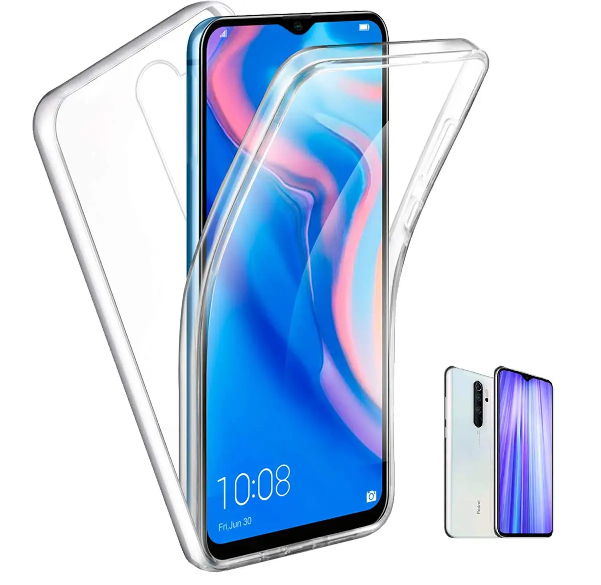 360 чехол на весь корпус для Xiao mi Red mi Note 8 Pro 7 7A 6 5 4 6A mi 9 Lite A3 9T A2 8T двусторонний Силиконовый ТПУ двойной прозрачный