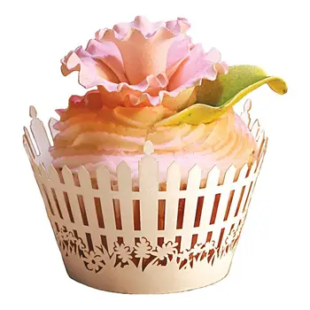 

60 x New Romantic Garden fence Cupcake wrapper, party wedding/birthday decoration cupcake paper box