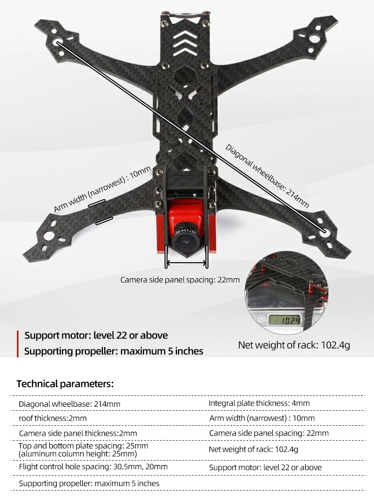 Крылатый летающий дракон зубы iFlight v3 5 дюймов Рама 214 мм оси FPV без углеродного волокна через стойки