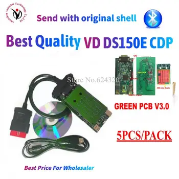 

DHL 5pcs/lot best V3.0 PCB with Bluetooth VD DS150E CDP Pro Plus 2016.R0 with keygen for delphis car truck obd obd2 scanner tool