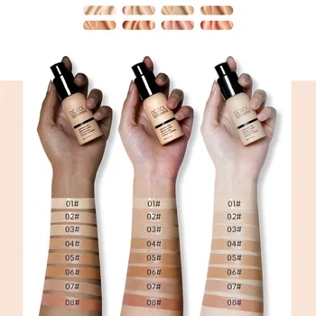 

8 Colors Liquid Foundation Waterproof Oil Control BB Cream Brightening Base Concealer Cover Freckle Cream Makeup Cosmetics TSLM2