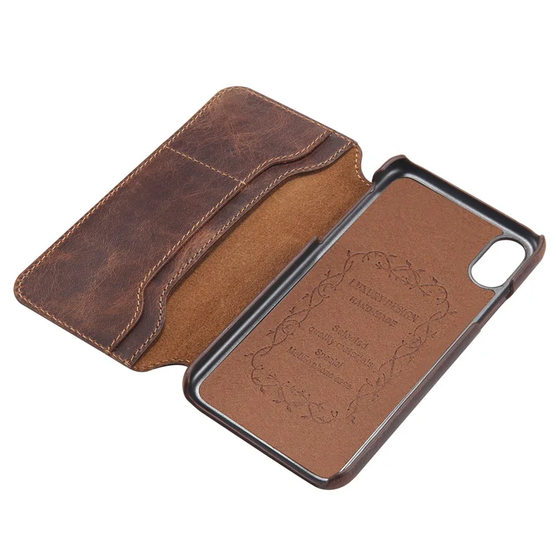 Ceny Retro luksusowy skórzany futerał na iphone 7 8 6 6S Plus portfel otwierany z etui na karty etui dla iphone a x XS Max Handmade Coque
