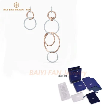 

2020 SWA New LIFELONG HEART Pierced Earrings Intertwined Ring Female Fashion Versatile Flexible Jewelry Earrings Romantic Gift