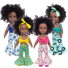 Toy African Doll American Doll Accessories Body African Black Explosive Head Girl Gift Pretend Mother And Baby Toy Dress-up