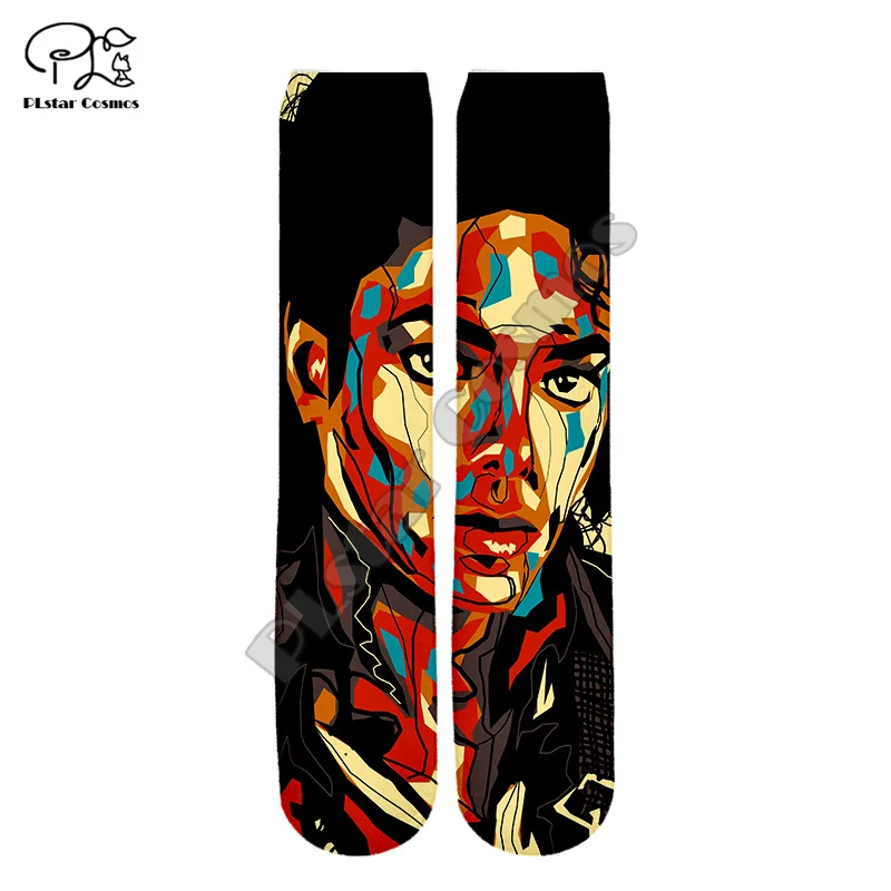 PLstar Cosmos Newest Pop King Singer Musician Michael Jackson HipHop 3DPrint Women/Men/Boy/Girl Cool Warm Cotton Ankle Socks A4