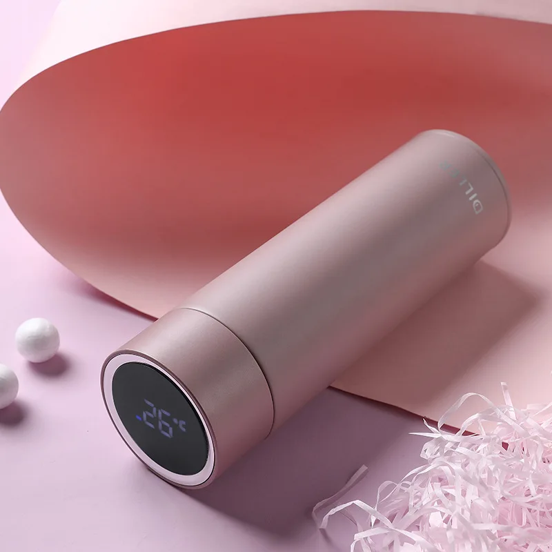 

Smart Water Bottle, 480ml 316 Stainless Steel Vacuum Insulated, LCD Touch Screen, Temperature Indicator, Keep Heat & Cold,