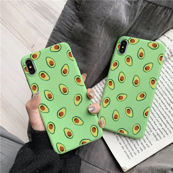 

For iPhone 6 6S 5S SE 8 8Plus X 7 7Plus XS Max Cute Avocado Lover Love Heart Funny Tropical Girls Soft Silicone Candy Case Capa