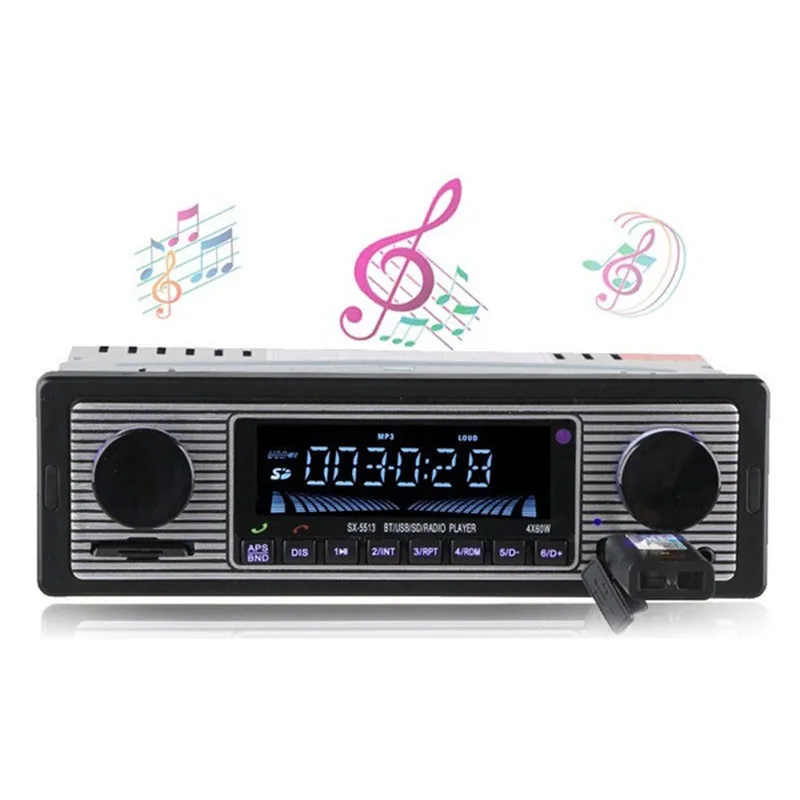 Автомагнитола с Bluetooth винтажный беспроводной MP3 мультимедийный плеер 12 В