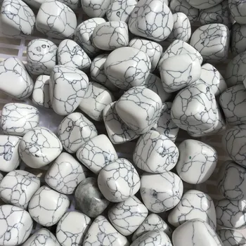 

100g White Howlite Tumbled Stone Irregular Polished Natural Rock Quartz Chakra Healing Decor Minerals Collection