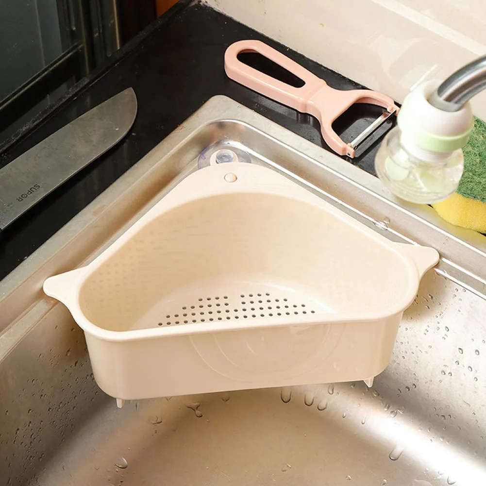 Многофункциональный треугольник кухонная раковина Sucker дизайн быстрый Слив Корзина прочный пластиковый стеллаж для хранения легко установить