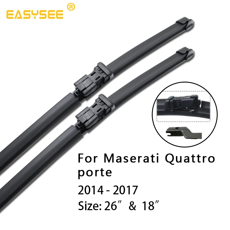 Car Windscreen windshield Wiper Blades for Maserati Quattroporte Fit Push Button Arms 2014 2015 2016 2017 26"&amp18" | Автомобили