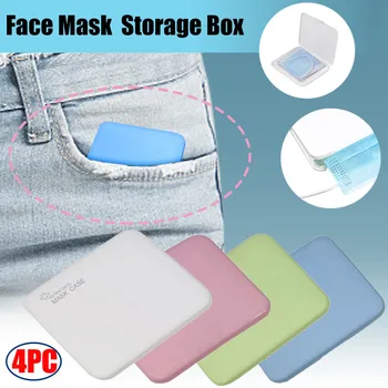 

4pcs Face Mask Storage Case Portable Face Mask Storage Bag Pollution Prevention Mask Storage Box Protection Mask Carrying Case