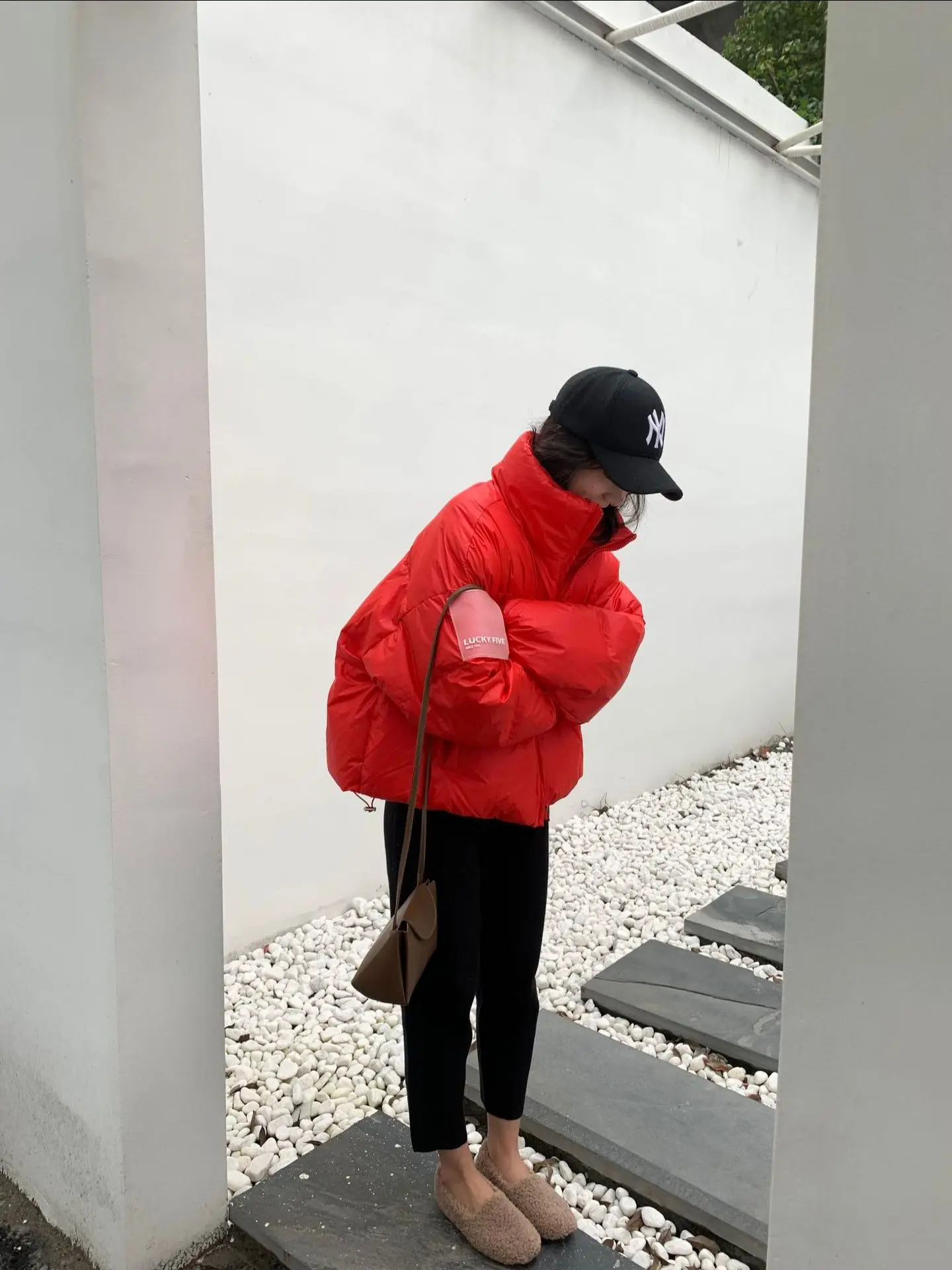 T3644 Winter New Style WOMEN'S down Jacket Stand Collar Thick Warm Loose-Fit Coat Armband Candy-Colored Trend Versatile