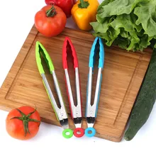 Силиконовые Кухня Кулинария сервировка салата щипцы для барбекю щипцы Нержавеющая сталь ручки посуды Инструмент для приготовления тортов Кухня инструменты челнока