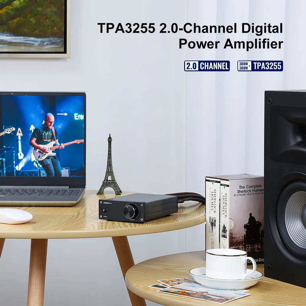 US $52.12 AIYIMA TPA3255 Power Amplifier 300Wx2 Class D Stereo Digital Audio Amp HiFi 20 Sound Amplifier Speaker Home Theater DIY