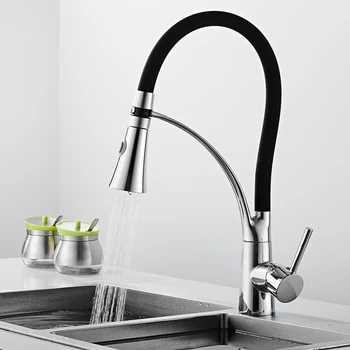 

Matte Black Kitchen Faucet Deck Mounted Mixer Tap 360 Degree Rotation Water Purification Tap Cold And Hot Single Handle Mixer