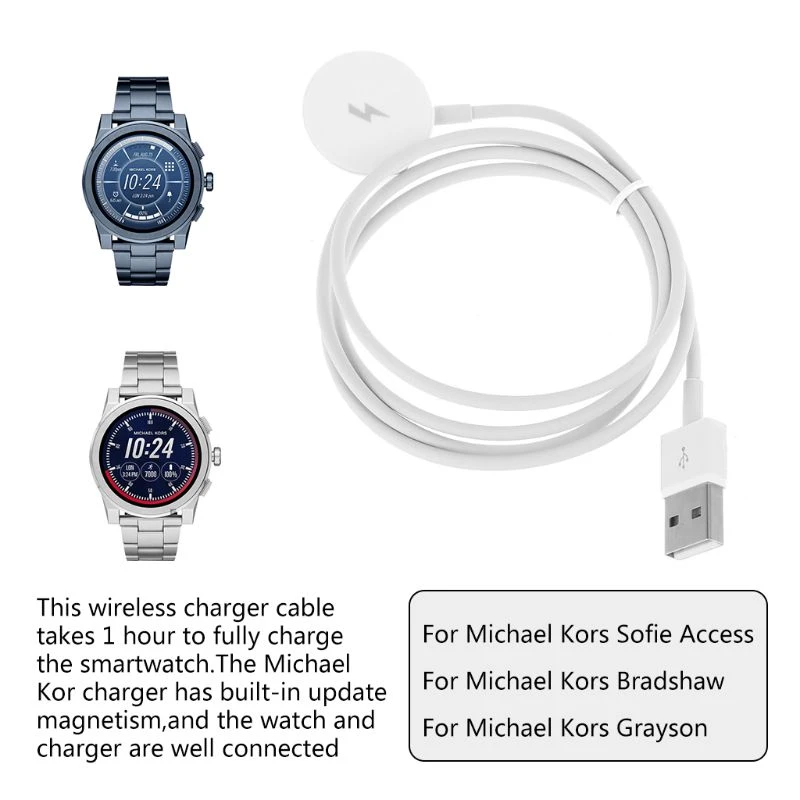 Draagbare Opladen Stand Dock Smart Horloge Charger Kabel Voor Michael Kors  Toegang Smartwatch Drop Shipping|Smart Accessories| - AliExpress