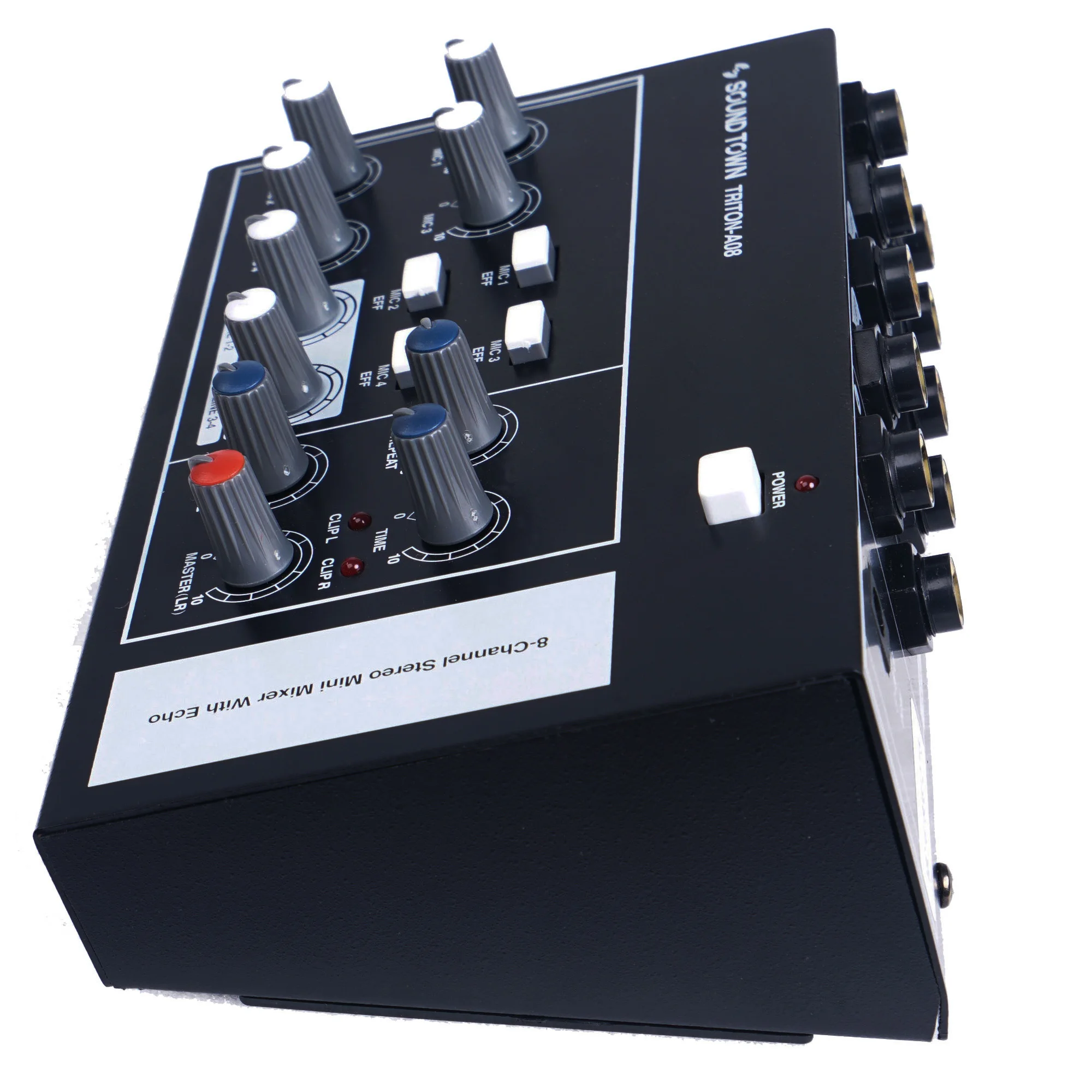 Sound Town 8-Channel Stereo Microphone Mixer with 1/4&rdquo; Inputs and Outputs, Echo Effect, Delay Time and Depth Controls
