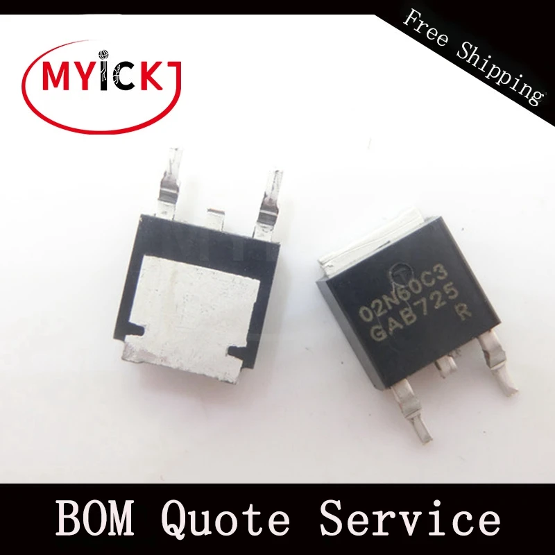 

10PCS SPD02N60C3G TO-252 Cool MOS Power Transistor IC CHIP