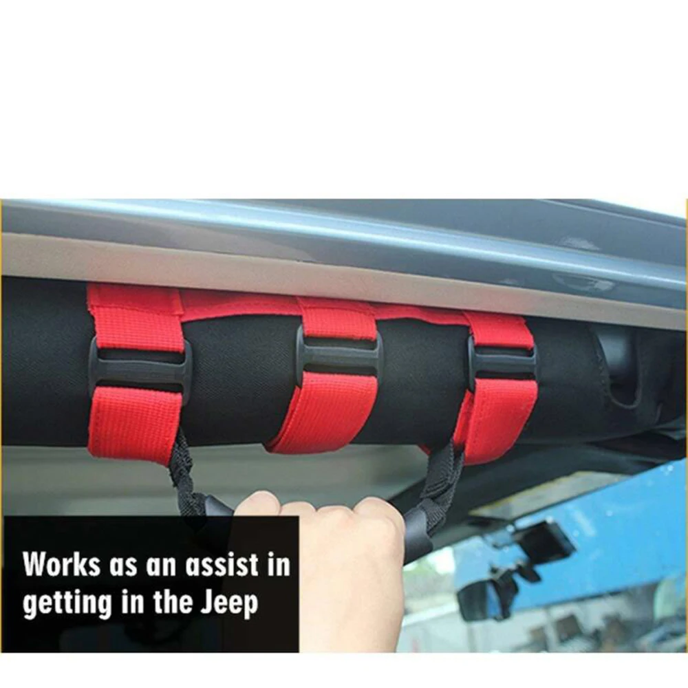 Автомобиль красный рулон бар 22 см Анти-прокатки ручки ручка для Jeep Wrangler внедорожные транспортные средства Замена внутренних частей