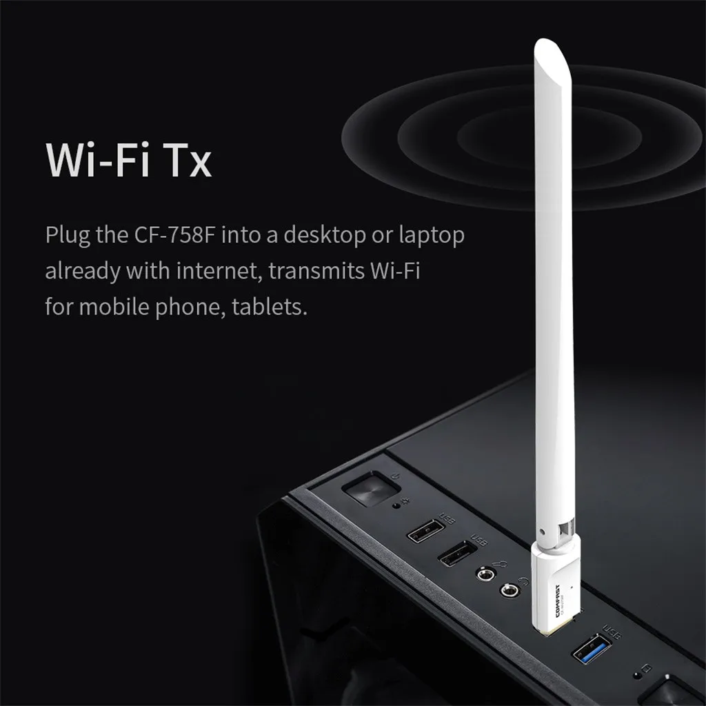 Беспроводной маршрутизатор USBComfast WU758F 650 Мбит/с 2,4G/5G беспроводной USB WiFi адаптер сетевой ключ Бесплатный маршрутизатор Домашняя сеть Home-L1216