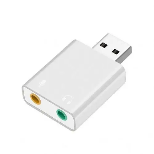 Сплав внешняя звуковая карта USB7.1 аудио адаптер с 3,5 мм разъемом для ПК ноутбук - Цвет: SILVER