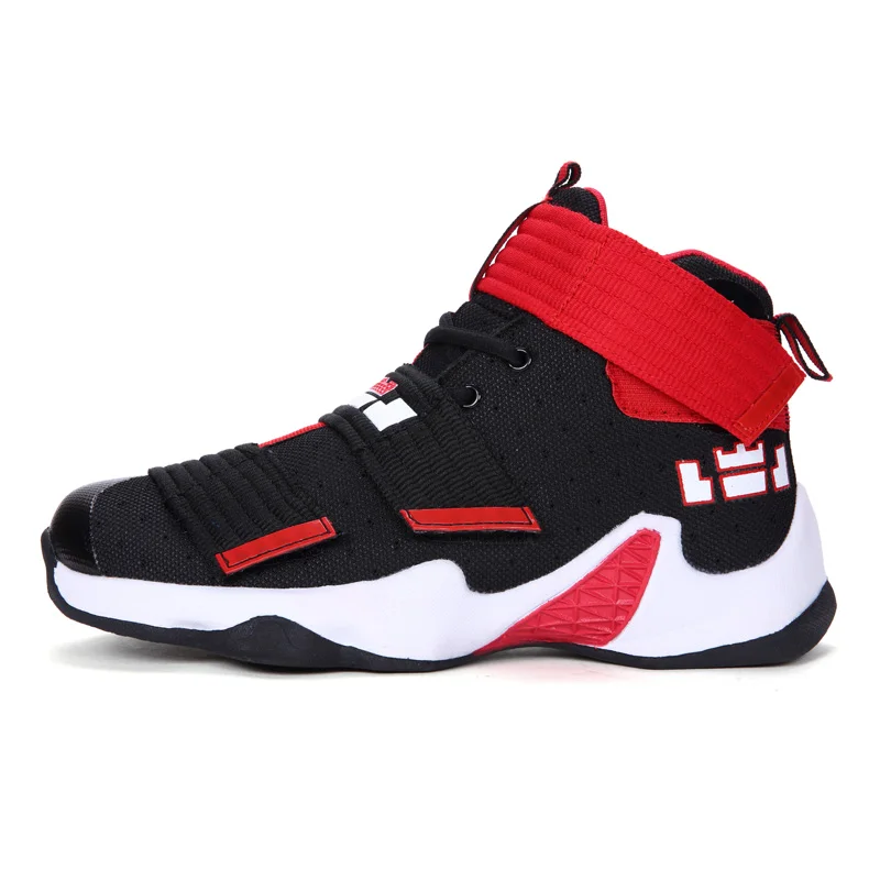 Новые высокие дышащие баскетбольные кроссовки, парные спортивные кроссовки, женские кроссовки, мужские кроссовки - Цвет: Black red