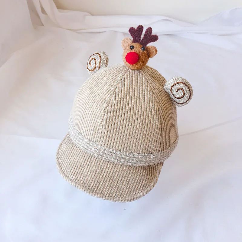 beige Детская шапка, осенне-зимняя детская шапка с утиным язычком, милый детский колпак, Вельветовая шапка для детей 1-5 лет, шапка с вышивкой для маленьких девочек - Цвет: beige