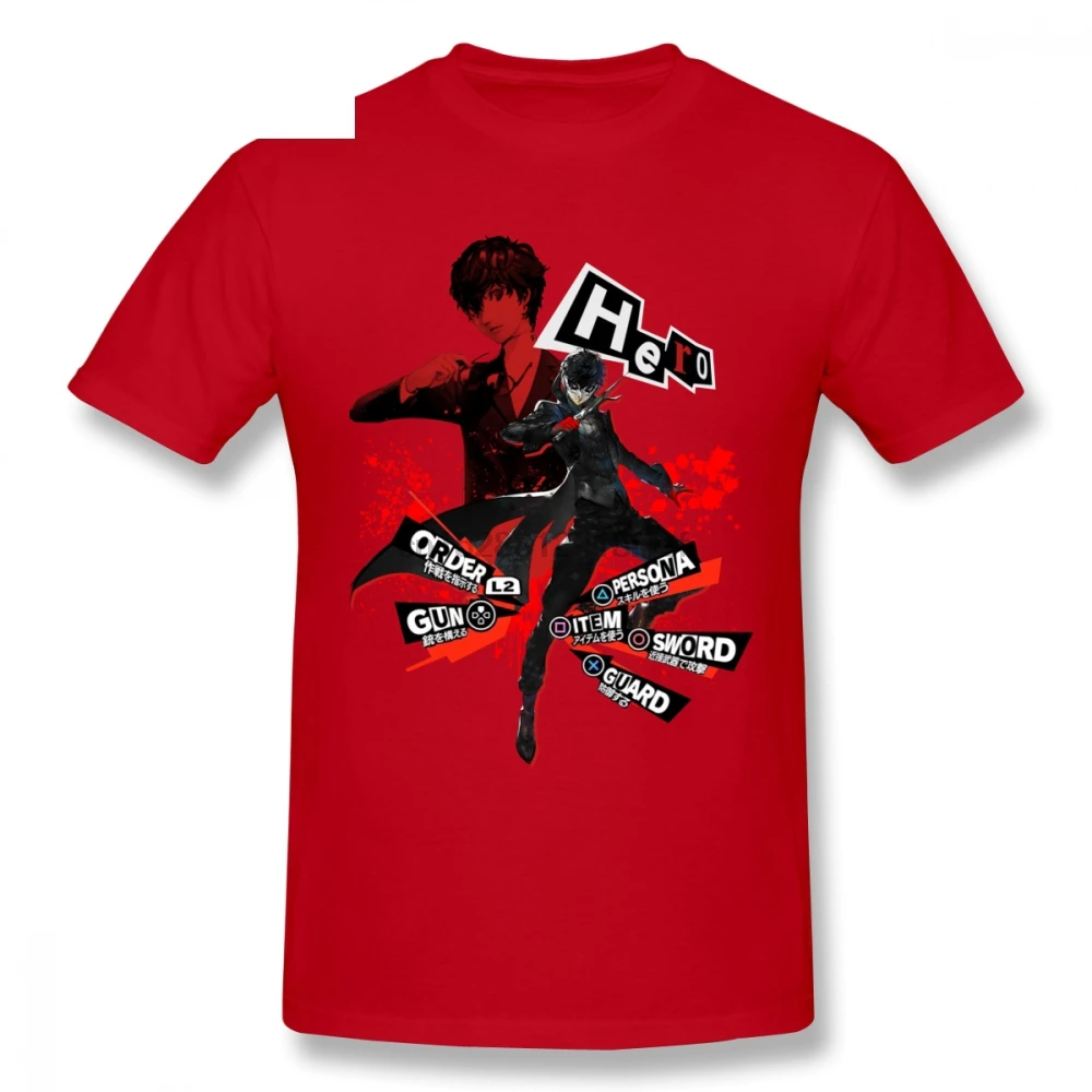 Новый дизайн Persona 5 Hero Футболка мужская новая S-6XL Homme футболка 3D принт 100% хлопок